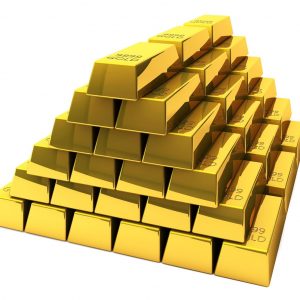 gold, bars, pile